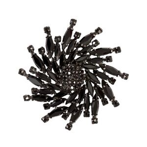 Sherman Hectate Brooch Jet Black Mid Century Modern Signed